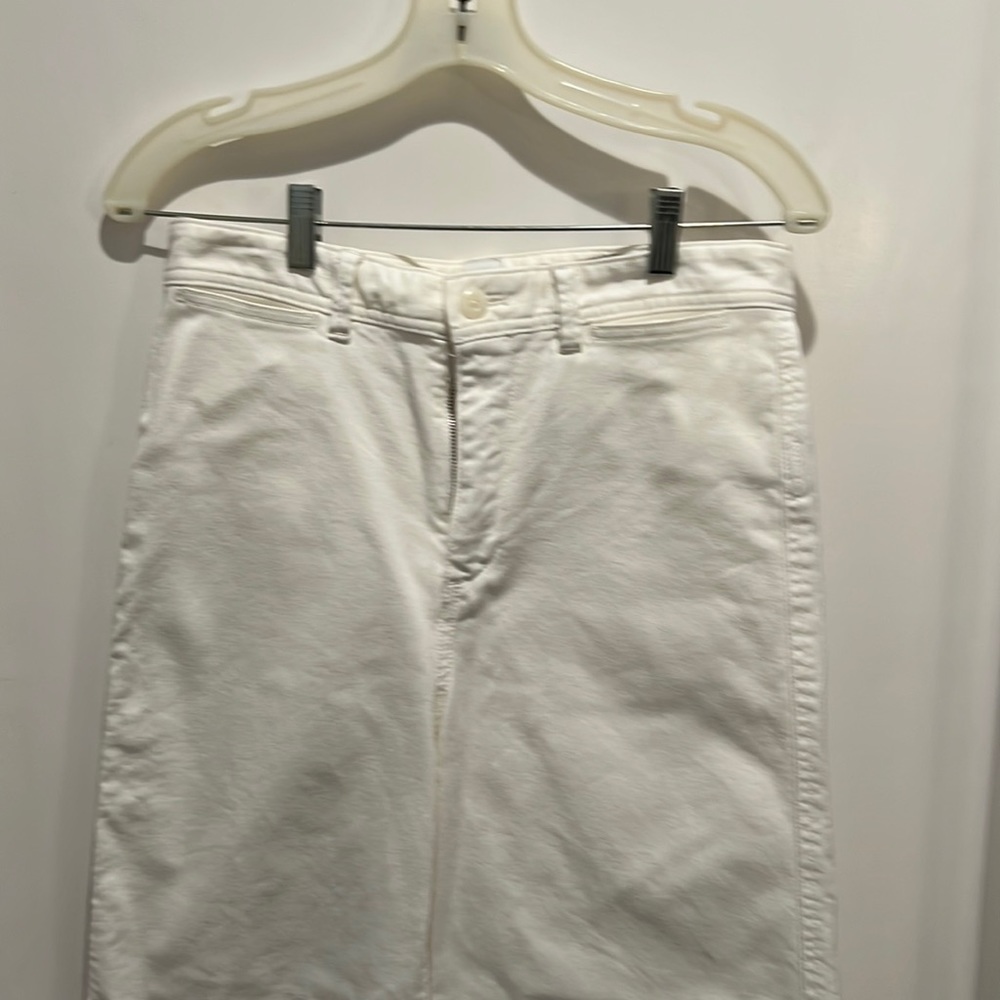 Gap high rise wide leg crop white jeans